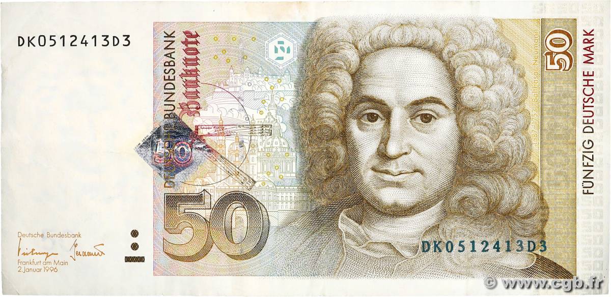 50 Deutsche Mark GERMAN FEDERAL REPUBLIC  1996 P.45 VF