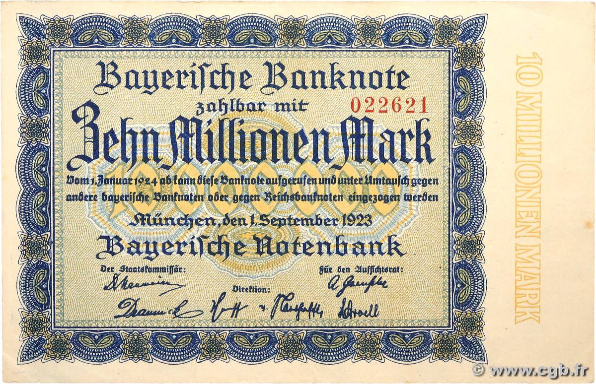 10 Millions Mark ALEMANIA Munich 1923 PS.0935 EBC