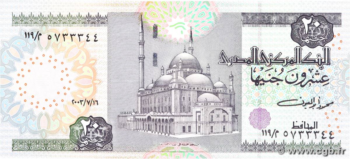 20 Pounds EGYPT  2001 P.065 UNC-