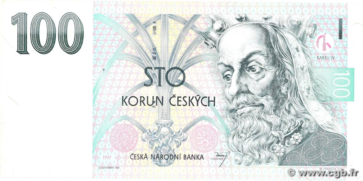 100 Korun REPUBBLICA CECA  1997 P.18b BB