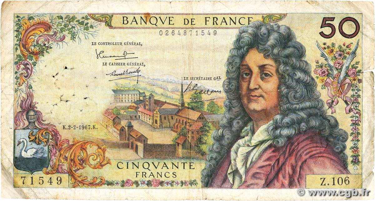 50 Francs RACINE FRANCE  1967 F.64.09 B+