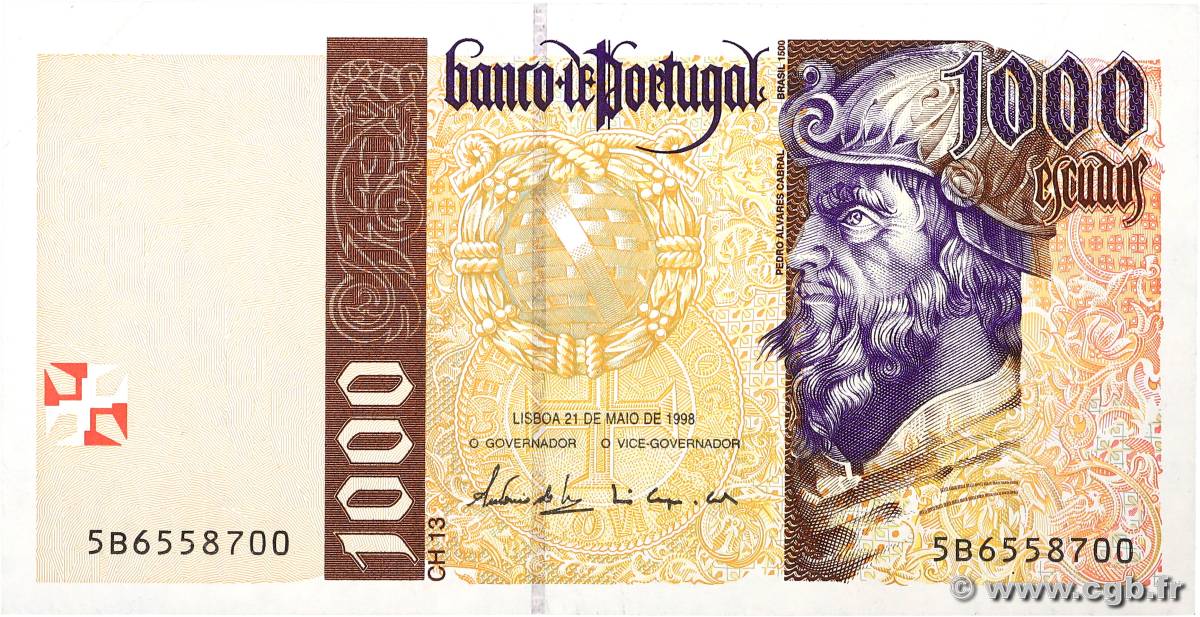 1000 Escudos PORTUGAL  1998 P.188c SUP