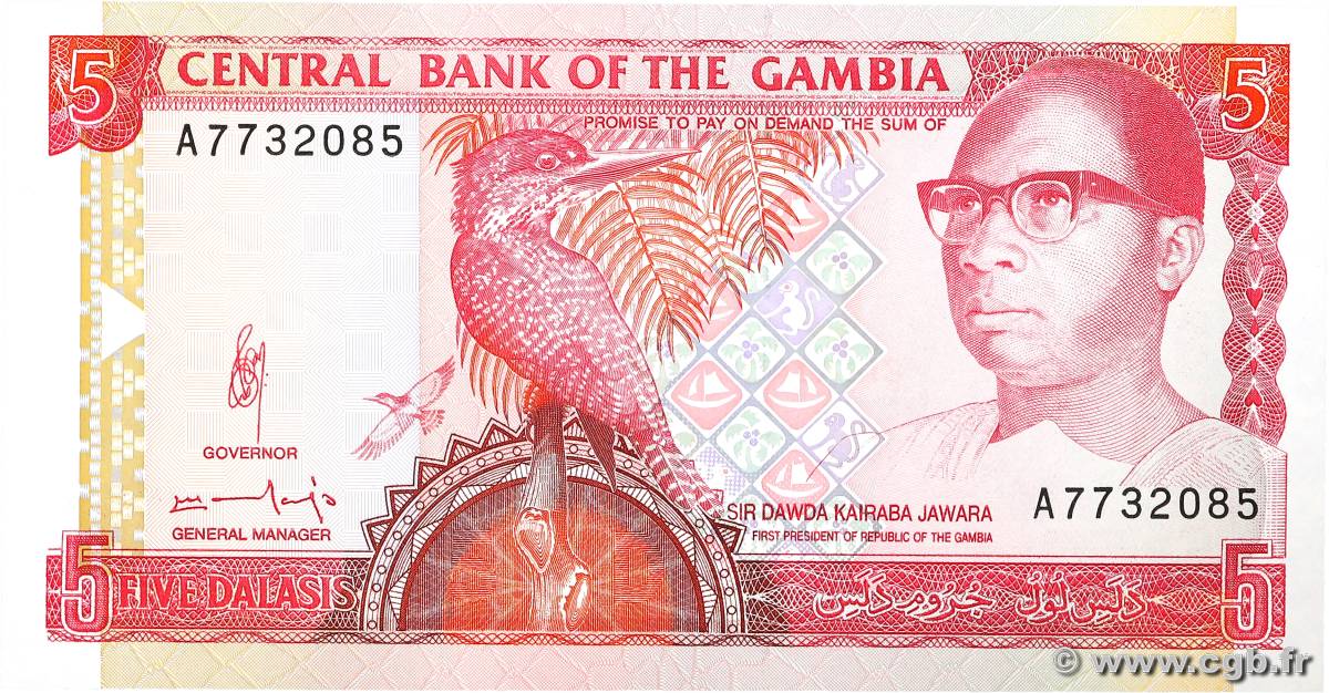 5 Dalasis GAMBIA  1991 P.12b UNC-