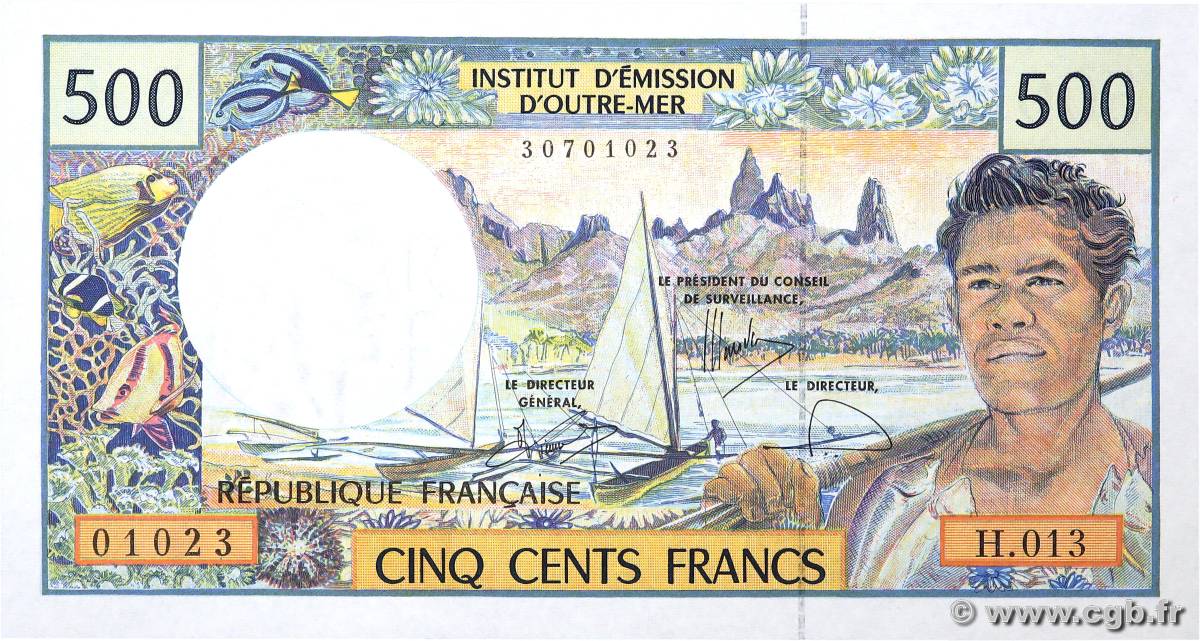 500 Francs POLYNESIA, FRENCH OVERSEAS TERRITORIES  2000 P.01f UNC