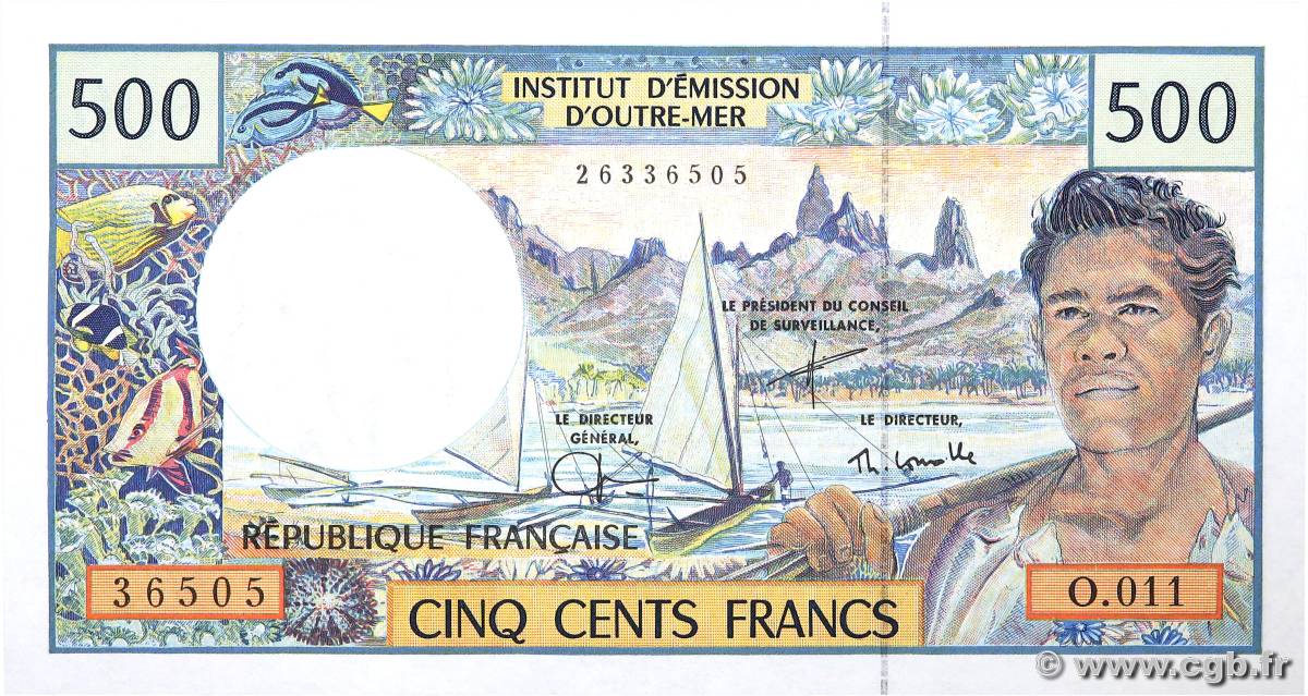 500 Francs POLYNESIA, FRENCH OVERSEAS TERRITORIES  2000 P.01e UNC