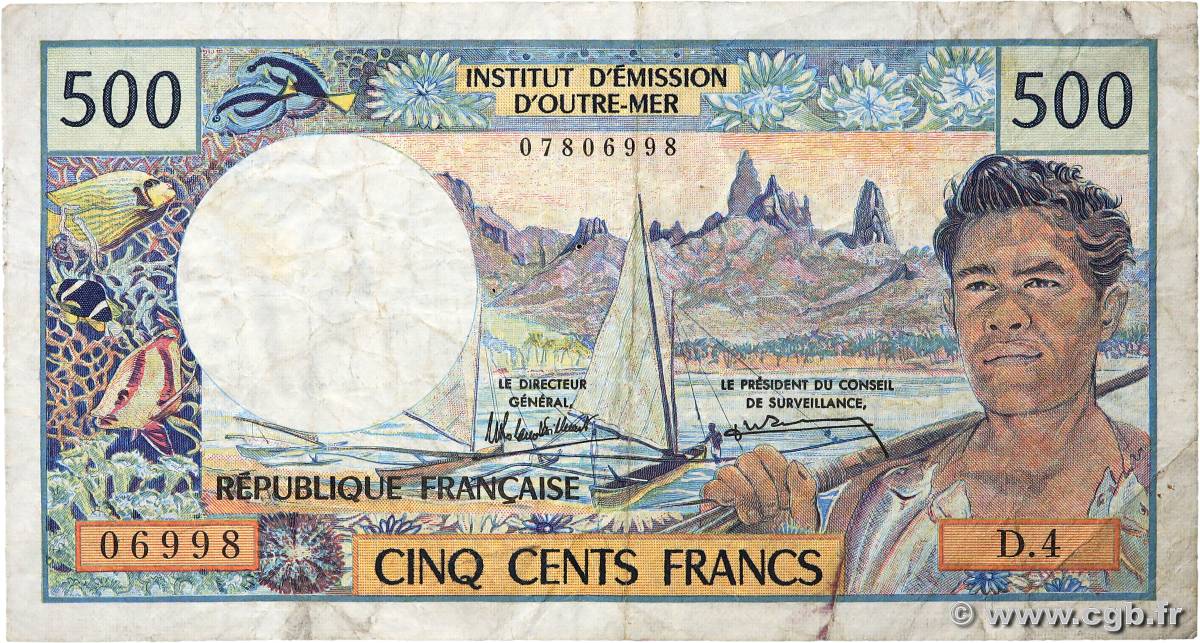 500 Francs TAHITI  1985 P.25d TB