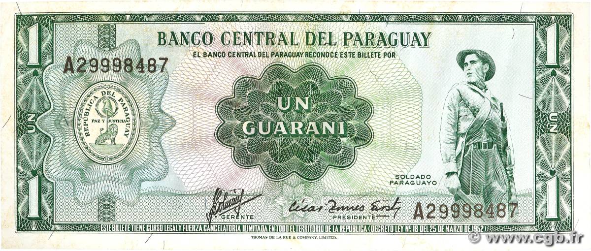 1 Guarani PARAGUAY  1963 P.193a XF+