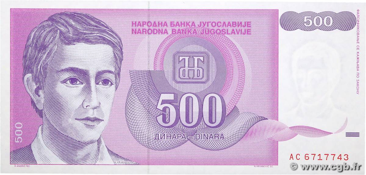 500 Dinara YOUGOSLAVIE  1992 P.113 NEUF