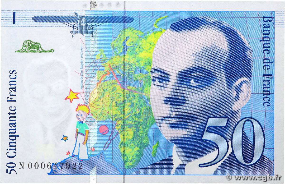 50 Francs SAINT-EXUPÉRY FRANCE  1992 F.72.01aN pr.NEUF