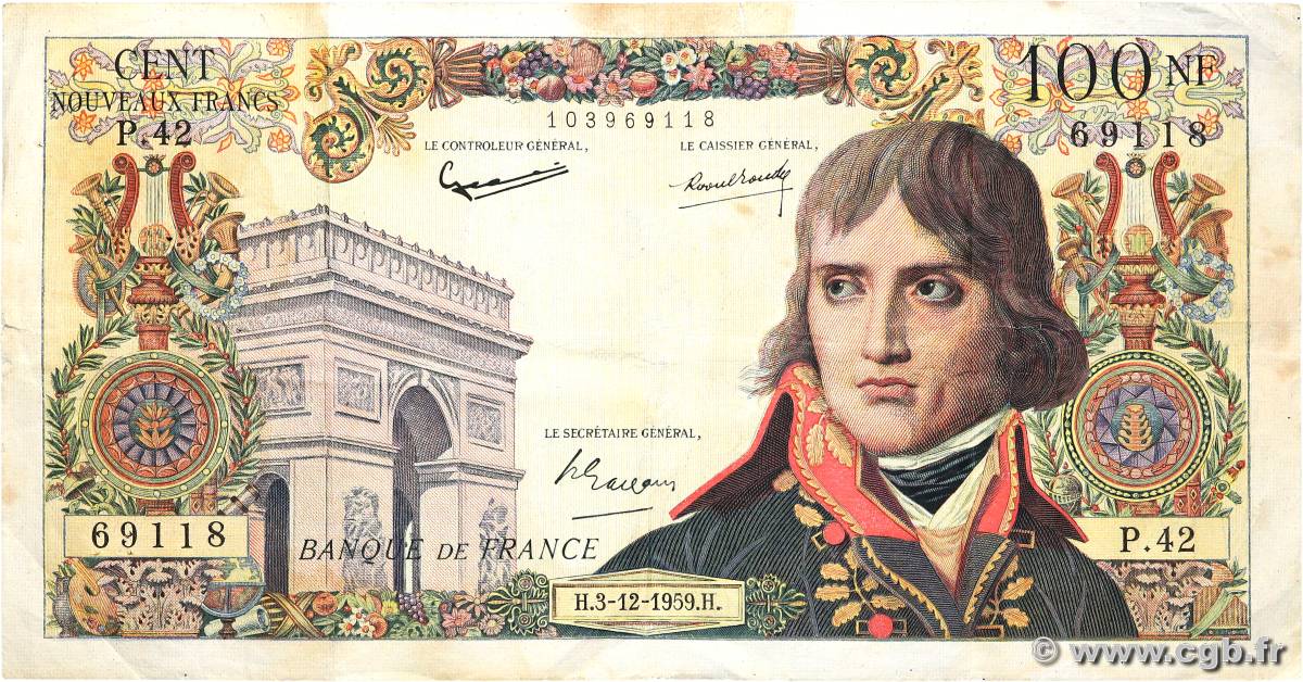 100 Nouveaux Francs BONAPARTE FRANCE  1959 F.59.04 TB+