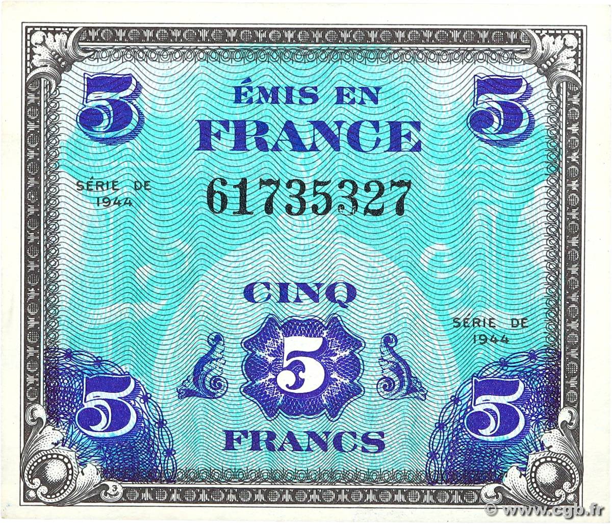 5 Francs DRAPEAU FRANCE  1944 VF.17.01 pr.NEUF