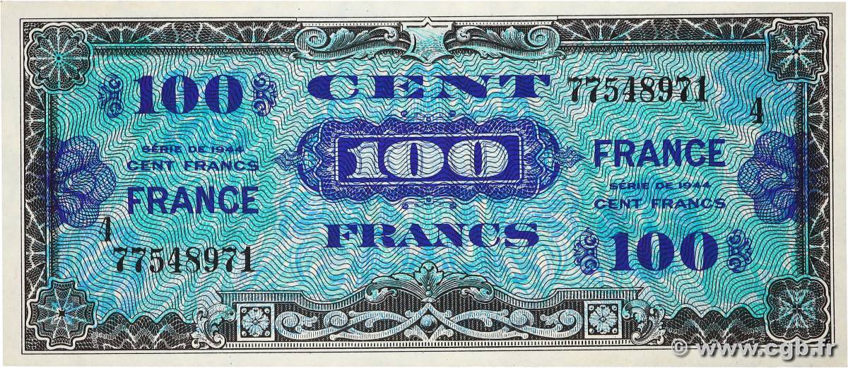 100 Francs FRANCE FRANCE  1945 VF.25.04 UNC-