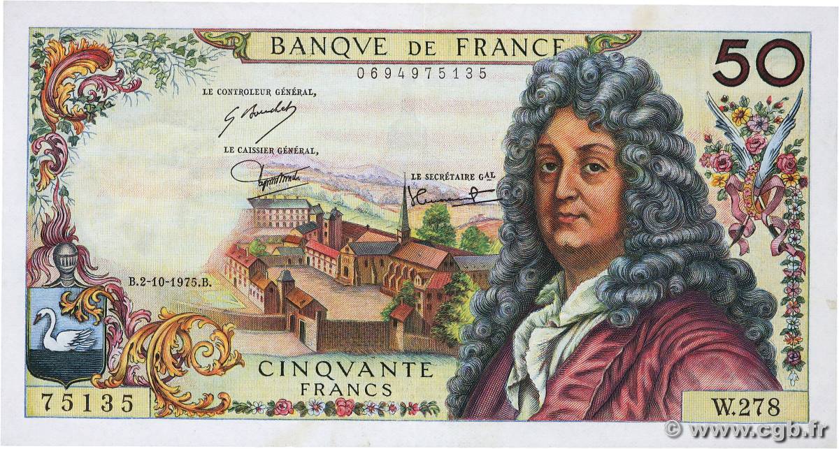 50 Francs RACINE FRANCE  1975 F.64.31 SUP