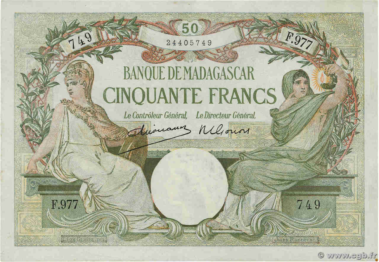 50 Francs MADAGASCAR  1948 P.038 SPL