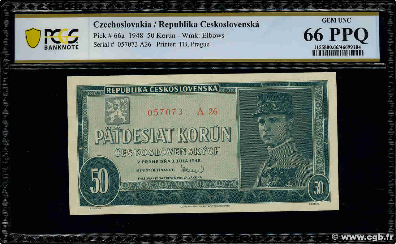 50 Korun CECOSLOVACCHIA  1948 P.066a FDC