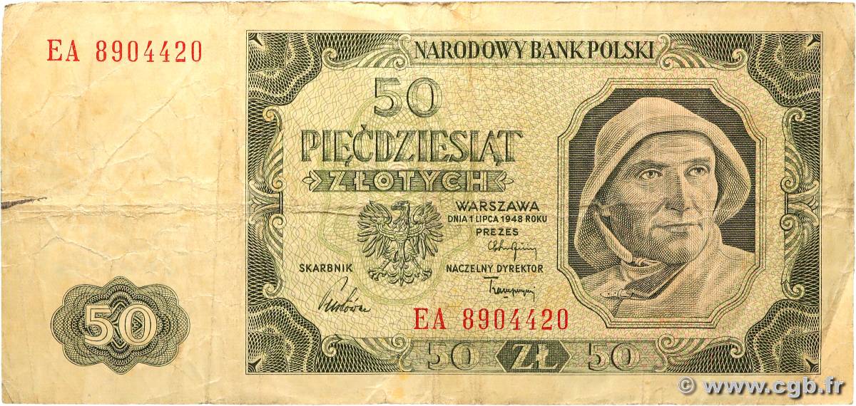 50 Zlotych POLONIA  1948 P.138 RC+