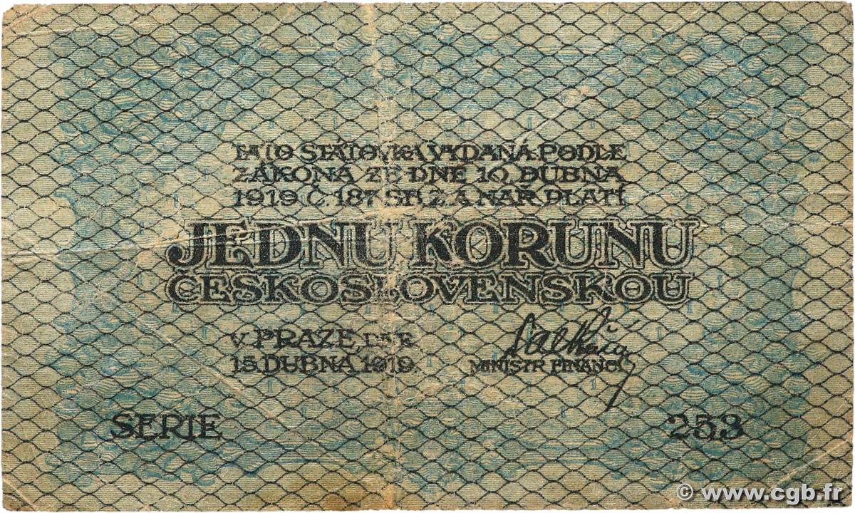 1 Koruna CZECHOSLOVAKIA  1919 P.006a F