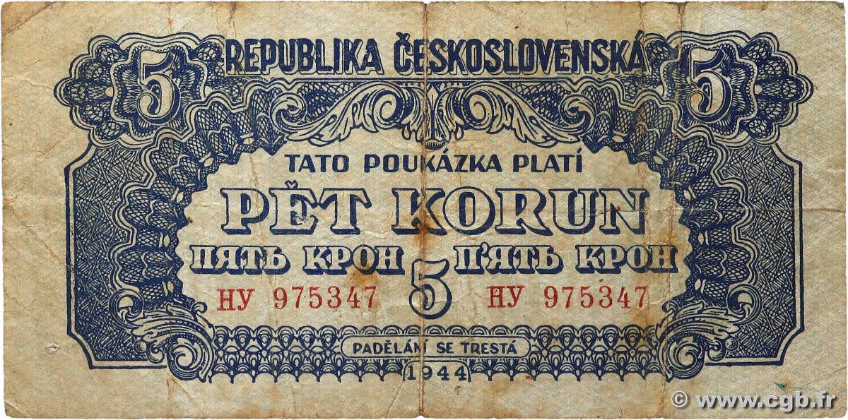 5 Korun CECOSLOVACCHIA  1944 P.046b q.BB