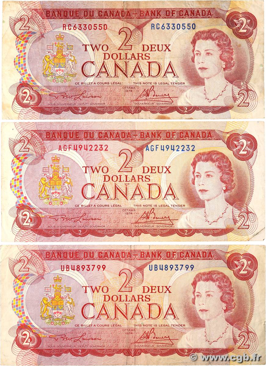 2 Dollars Lot CANADá
  1974 P.086a BC