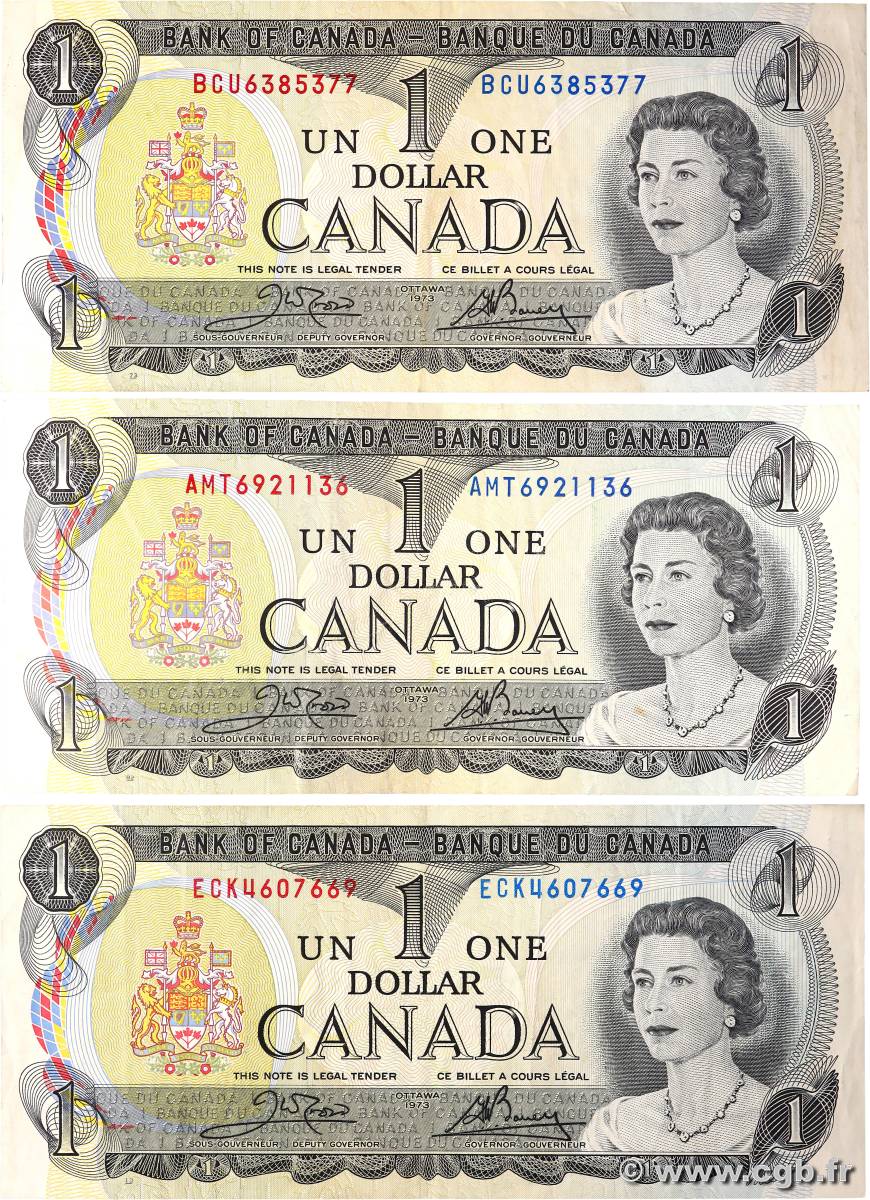 1 Dollar Lot CANADA  1973 P.085b TTB