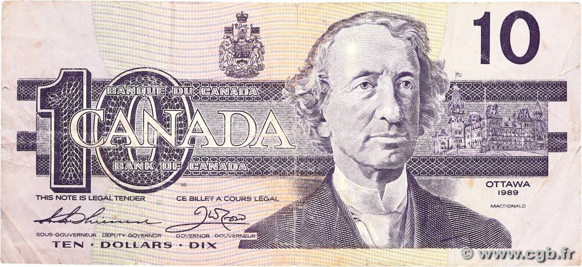 10 Dollars CANADA  1989 P.096a TB