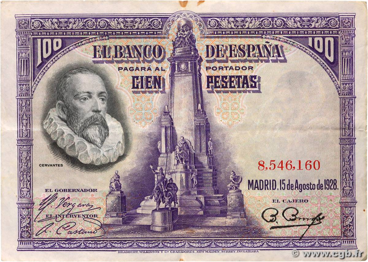 100 Pesetas ESPAGNE  1928 P.076a TTB+