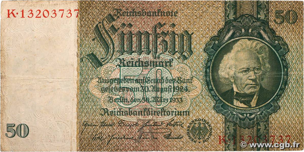 50 Reichsmark GERMANIA  1933 P.182 MB