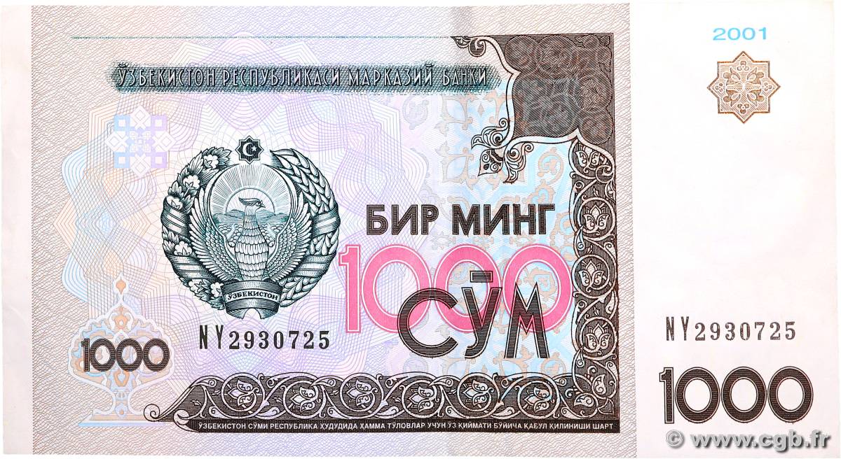 1000 Sum OUZBEKISTAN  2001 P.82 SUP