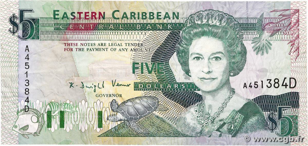 5 Dollars EAST CARIBBEAN STATES  1993 P.26d F