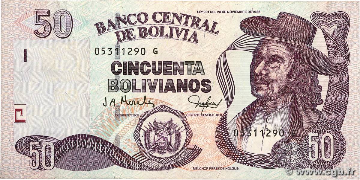 50 Bolivianos BOLIVIEN  2005 P.230 fVZ