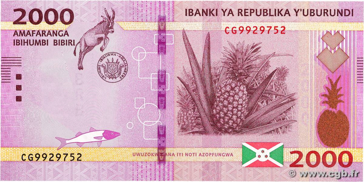 2000 Francs BURUNDI  2018 P.52 FDC