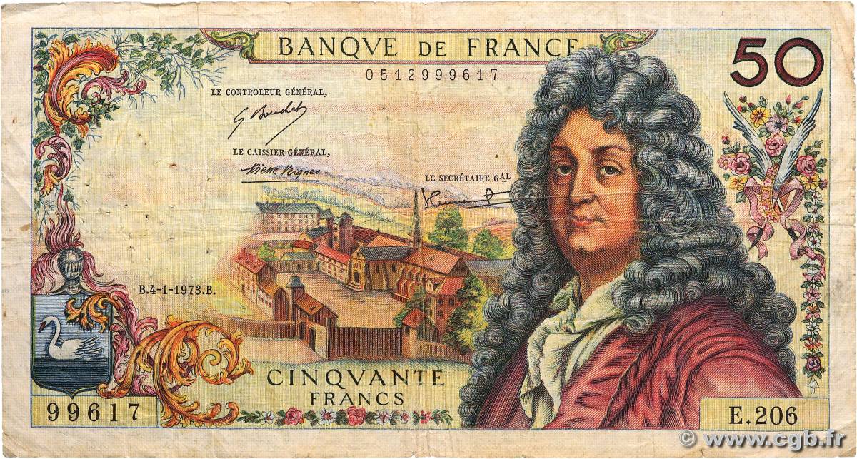 50 Francs RACINE FRANCE  1973 F.64.22 B+