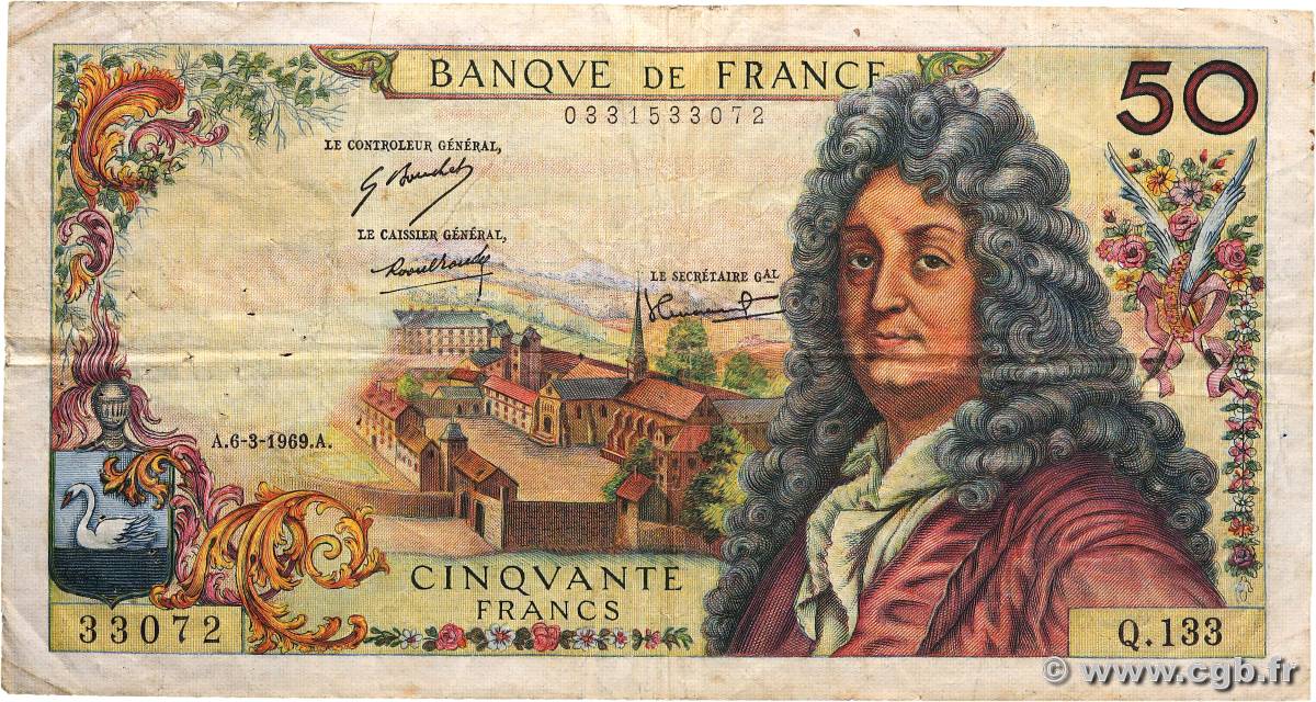 50 Francs RACINE FRANCE  1969 F.64.13 F