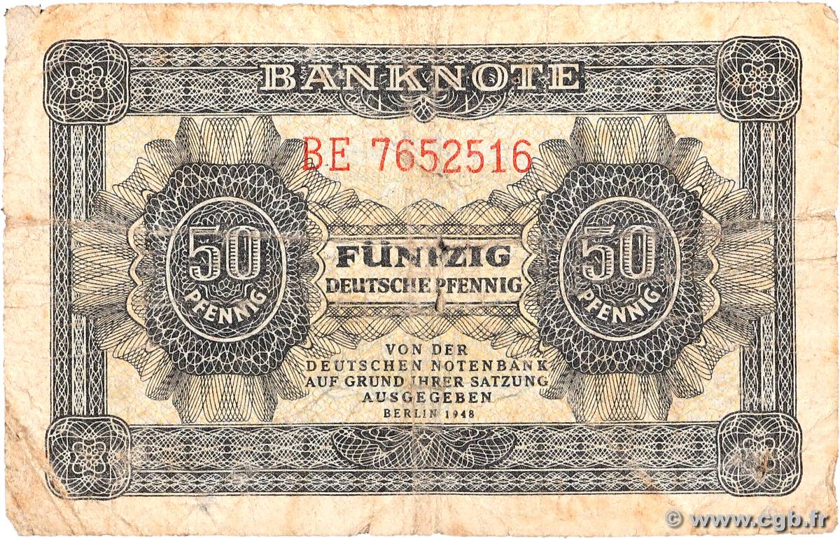 50 Deutsche Pfennige ALLEMAGNE RÉPUBLIQUE DÉMOCRATIQUE  1948 P.08b B+