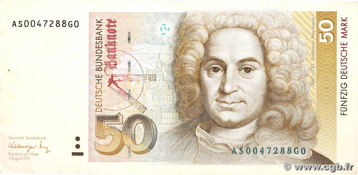 50 Deutsche Mark GERMAN FEDERAL REPUBLIC  1991 P.40b SS