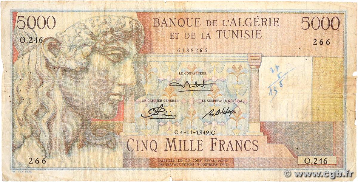 5000 Francs ALGÉRIE  1949 P.109a B