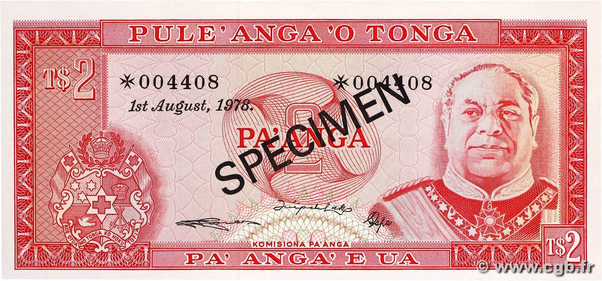 2 Pa anga Spécimen TONGA  1978 P.CS1  UNC