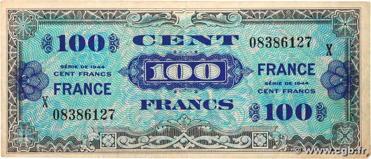 100 Francs FRANCE FRANKREICH  1945 VF.25.11 SS