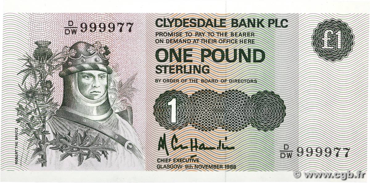 1 Pound SCOTLAND  1988 P.211d UNC-