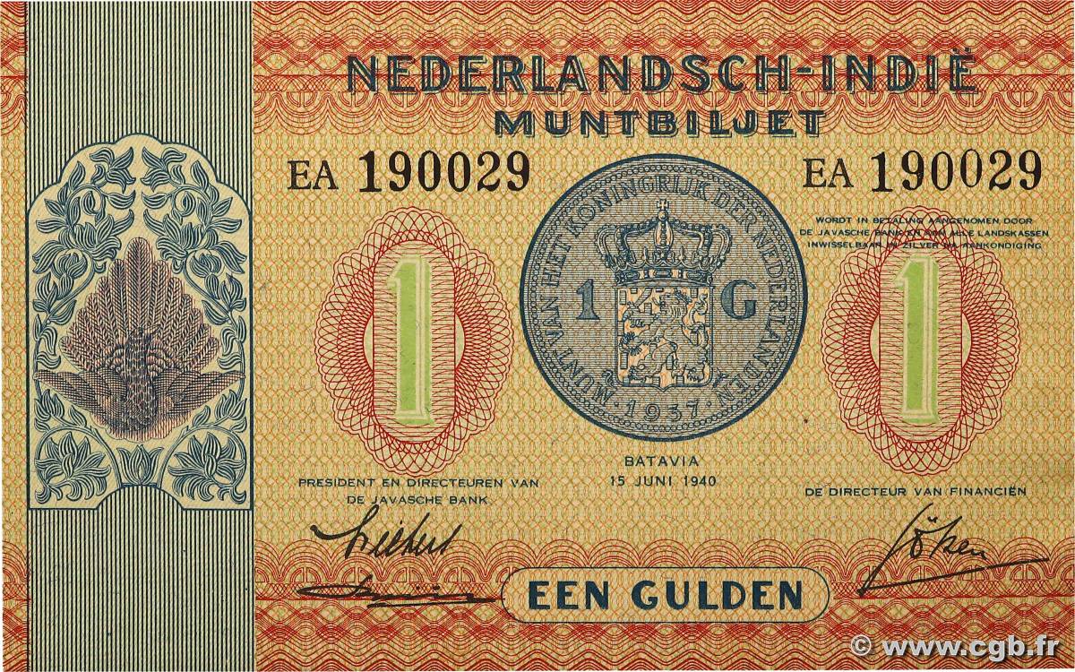 1 Gulden INDIAS NEERLANDESAS  1940 P.108 SC+