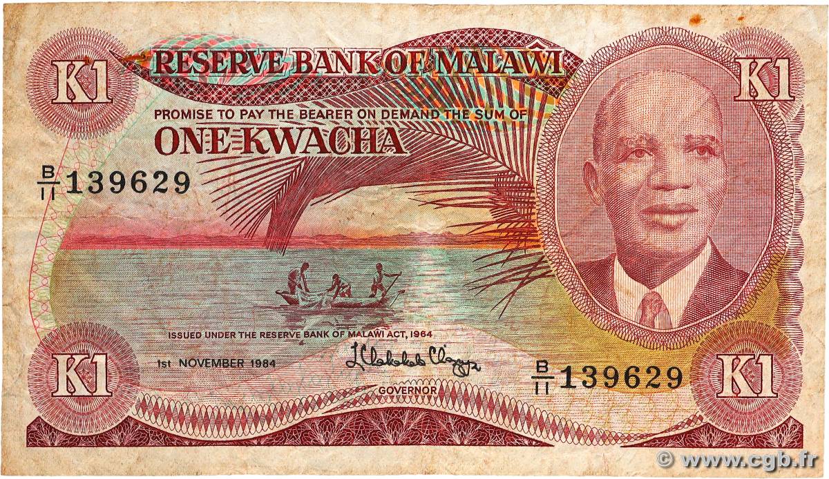 1 Kwacha MALAWI  1984 P.14h TB