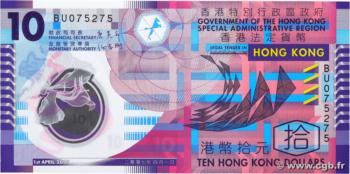 10 Dollars HONG KONG  2007 P.401a NEUF