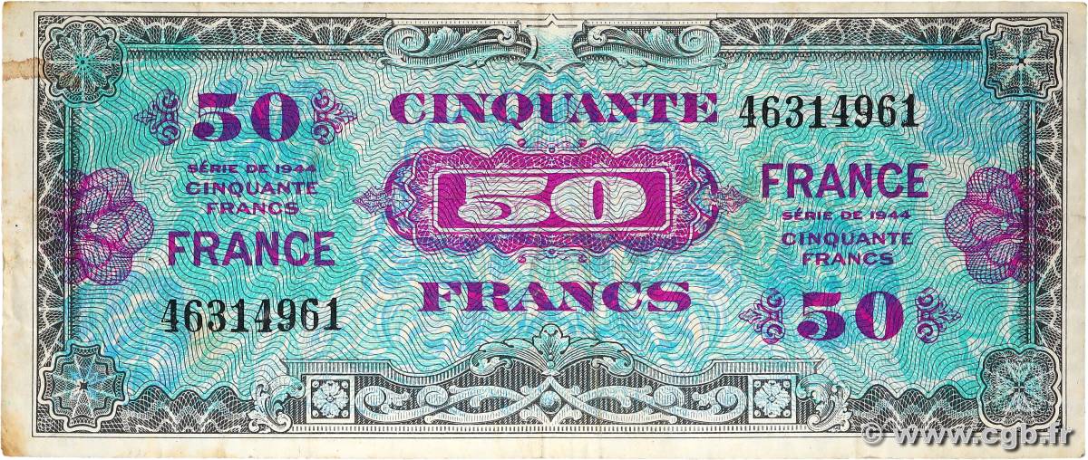 50 Francs FRANCE FRANCE  1945 VF.24.01 F