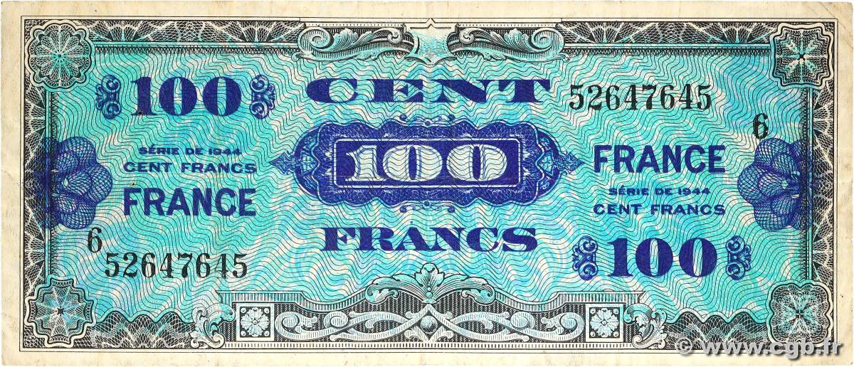 100 Francs FRANCE FRANKREICH  1945 VF.25.06 fSS