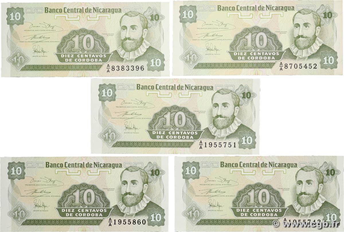 10 Centavos De Cordoba Lot NIKARAGUA  1991 P.169a ST