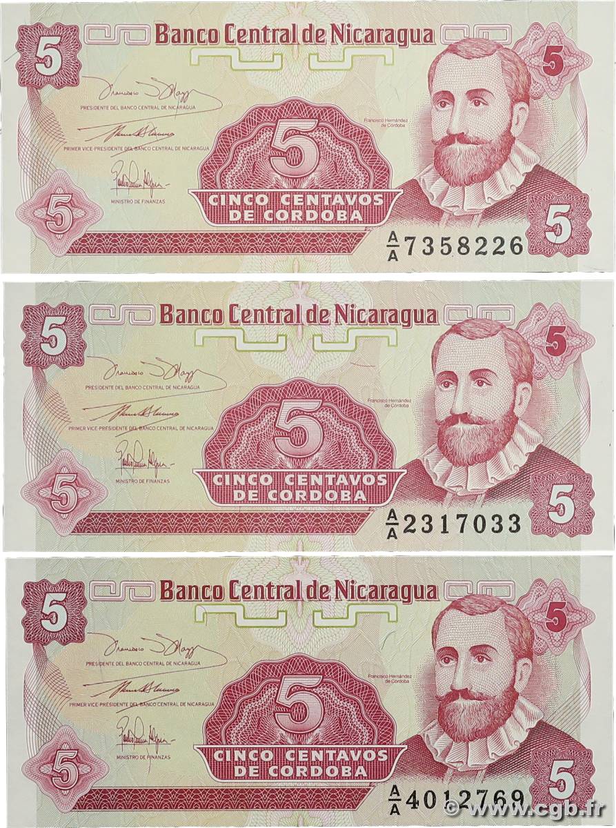 5 Centavos Lot NICARAGUA  1991 P.168a NEUF