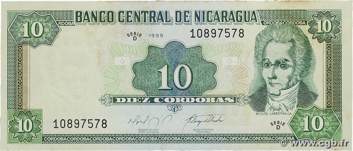 10 Cordobas NICARAGUA  1999 P.188 SPL