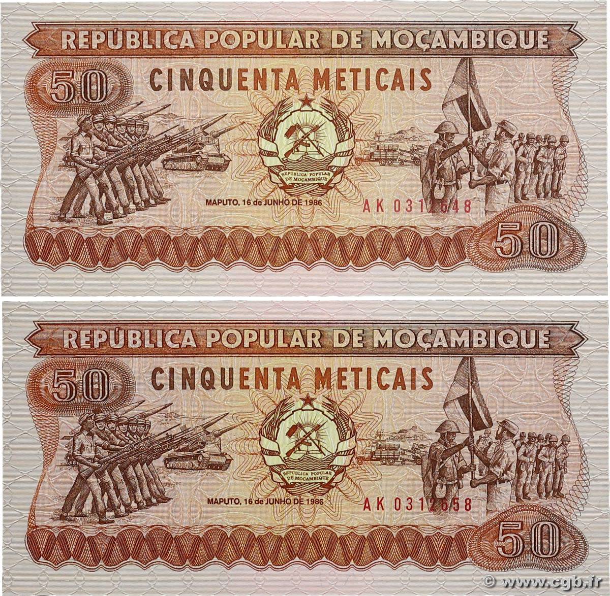 50 Meticais Lot MOZAMBIQUE  1986 P.129b UNC