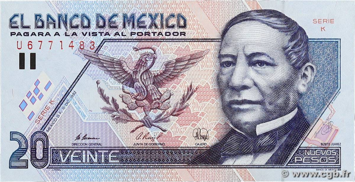 20 Nuevos Pesos MEXIQUE  1992 P.100 NEUF