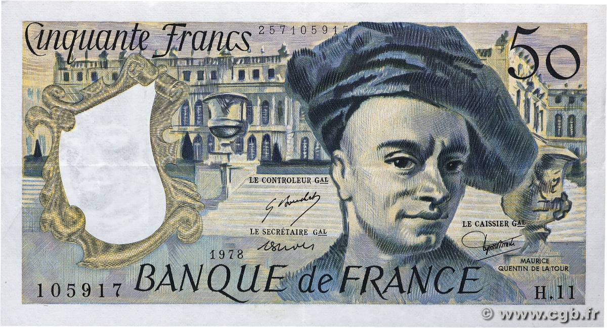 50 Francs QUENTIN DE LA TOUR FRANCE  1978 F.67.03 TTB+